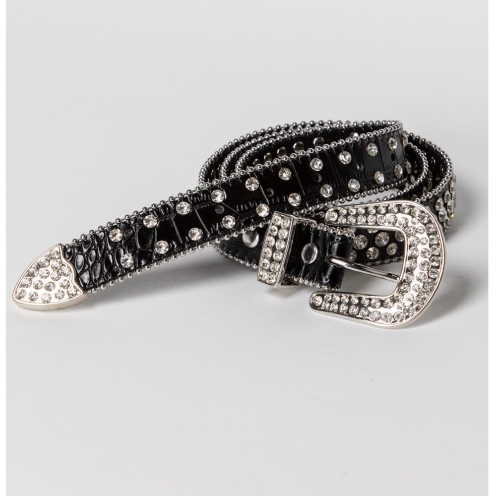 Studded Black Belt with Silver Buckle.